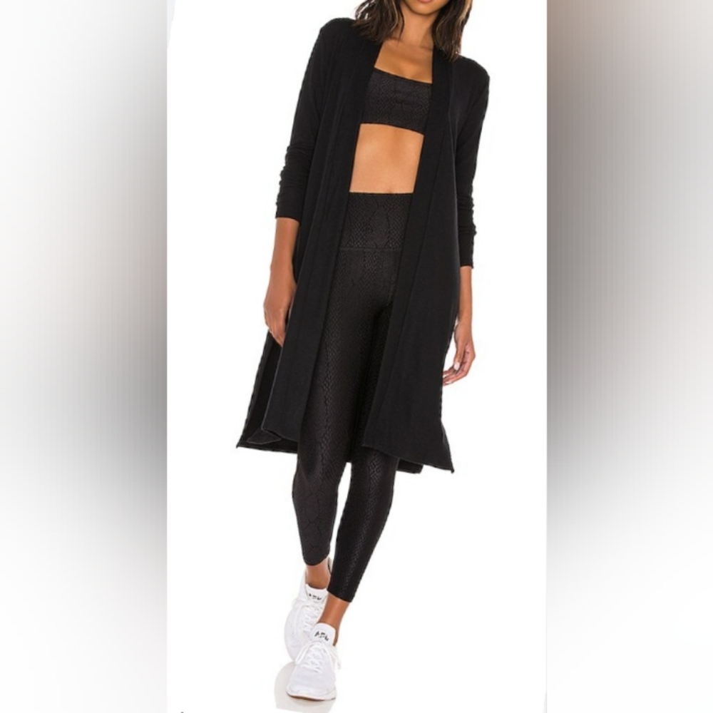 Beyond Yoga Black Long Lightweight Cardigan